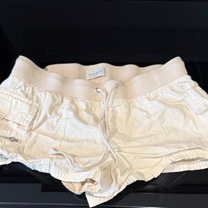 PacSun Cream Ribbed Waist Cargo Shorts